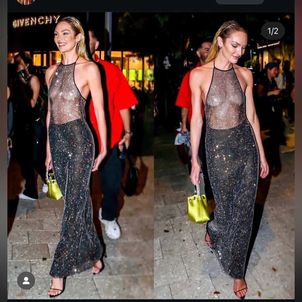 Ami Paris
embellished halterneck maxi dress